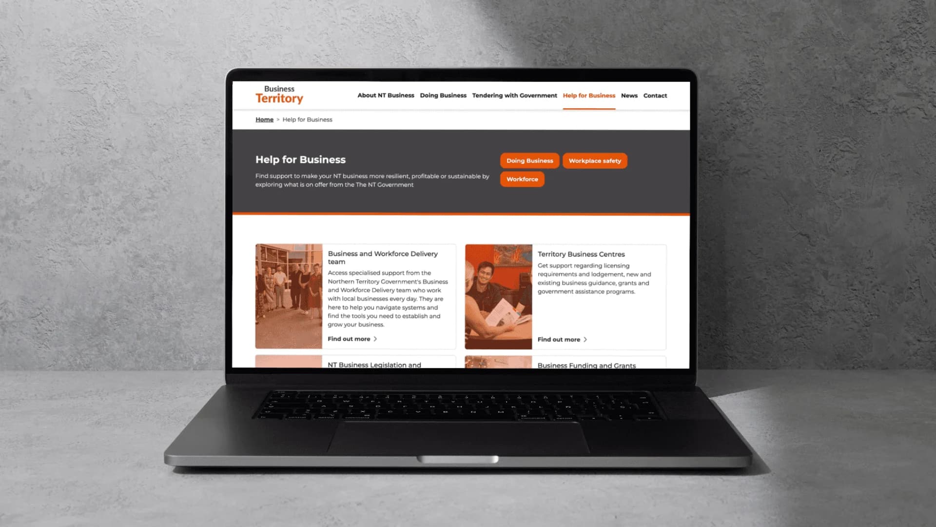 Mobile view of old site